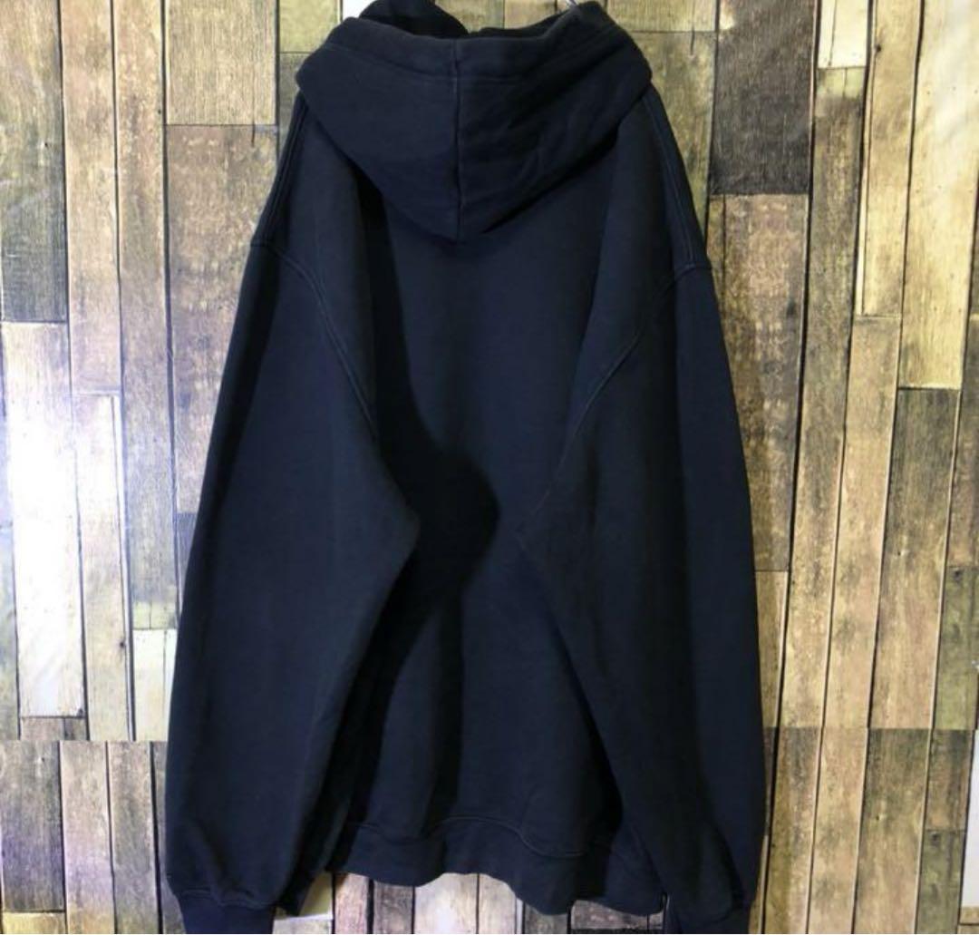 希少 ナイキ ワンポイント刺繍ロゴ ブラック パーカー フーディ XXLサイズ
