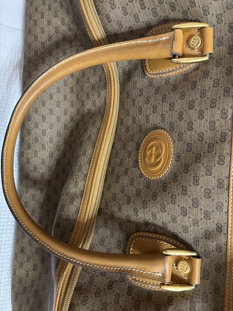 GUCCIブラウン ボストンバッグ 中型 キャンバス・レザー