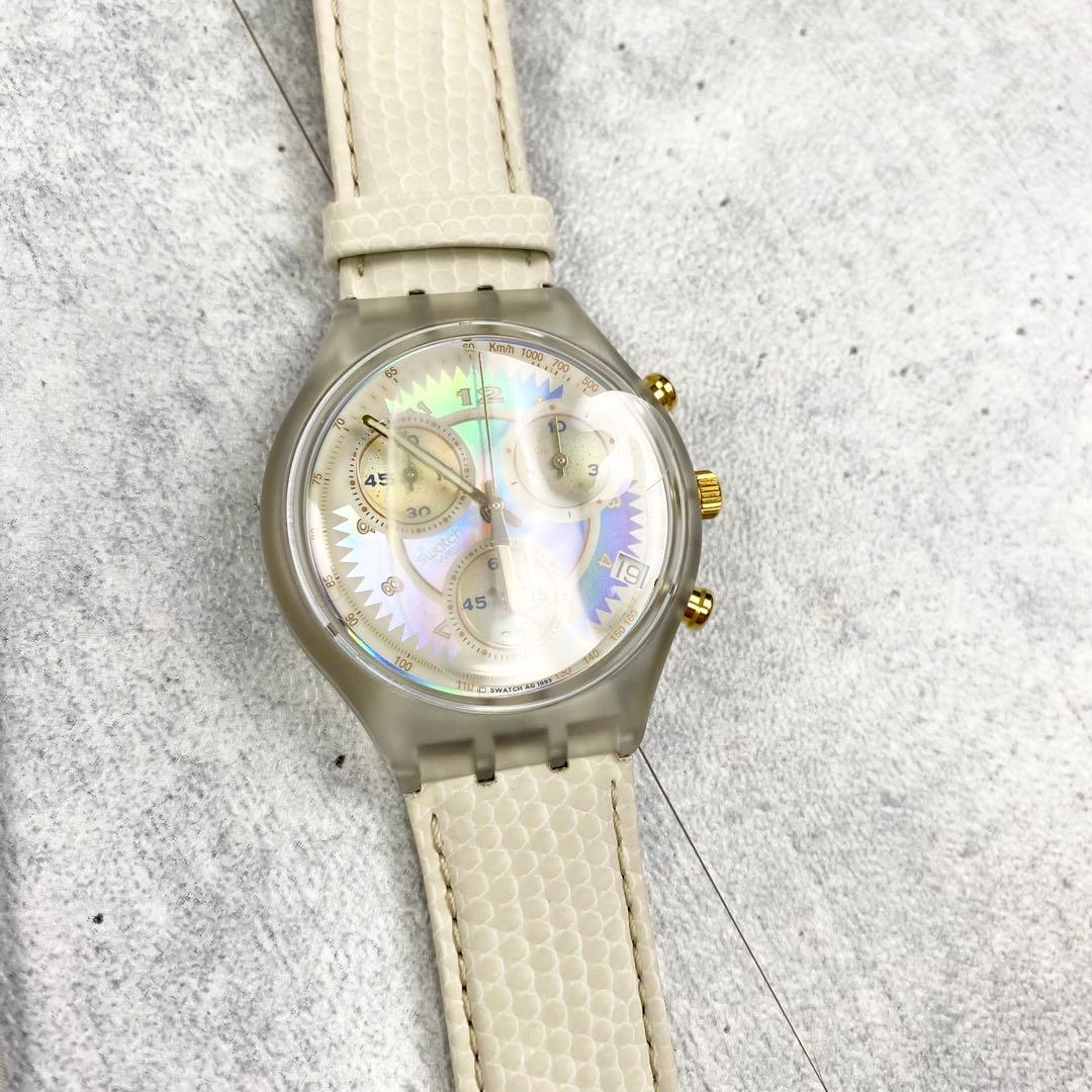 未使用品 スウォッチ クロノグラフ Whipped Cream SCK400