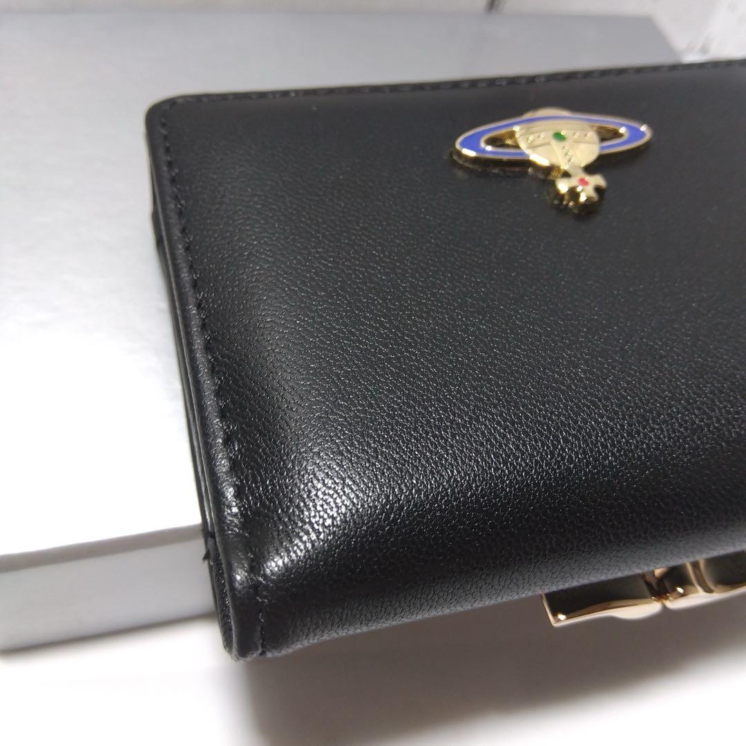 ショッパー付き】Vivienne Westwood 三つ折り財布 ブラック