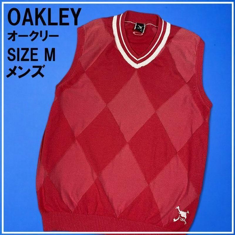 OAKLEY オークリー ニット ベスト アーガイル レッド ゴルフ M スカル OAKLEY オークリー ニット ベスト アーガイル レッド ゴルフ M