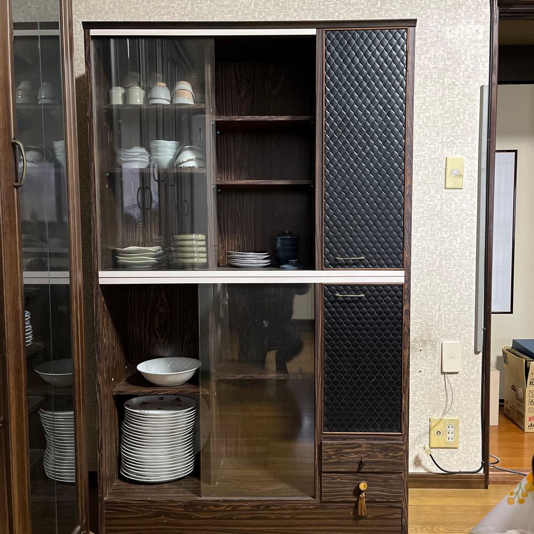 大切な 【出品2月2日まで】食器棚 レトロ アンティーク【下半分のみ