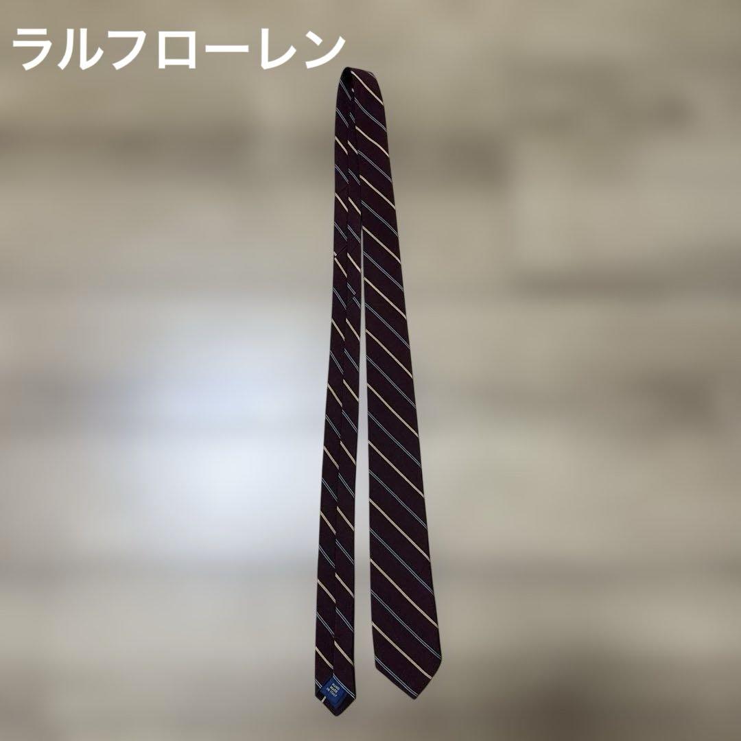 Polo Ralph Lauren バーガンディ ストライプ ネクタイ