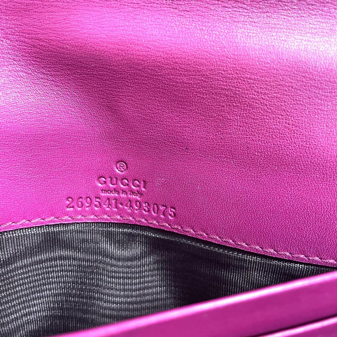 グッチ 長財布 ピンク マイクログッチ レディース財布 GUCCI レザー