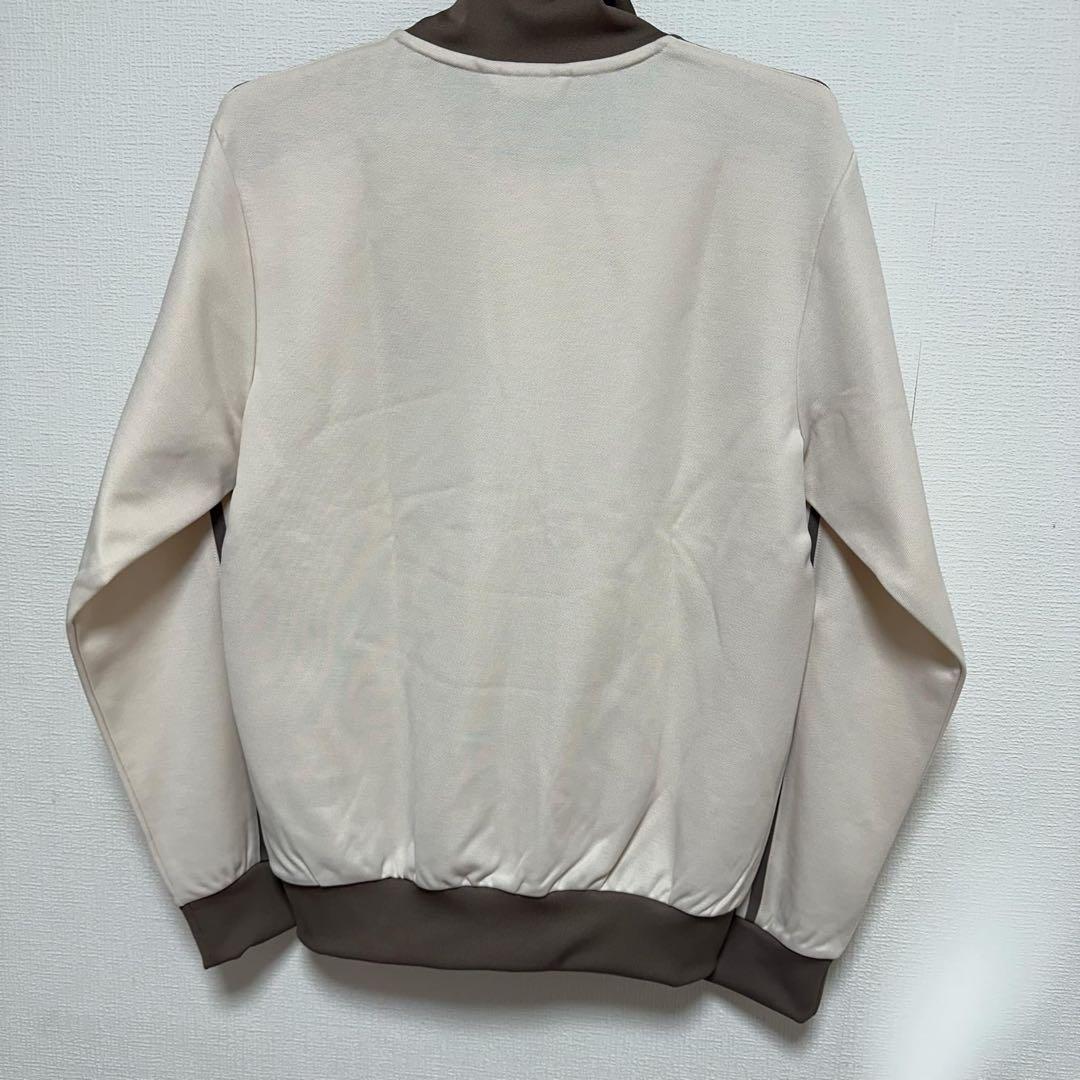 新品M adidasトラックジャケット 刺繍トレファイル ベージュ×モカブラウ