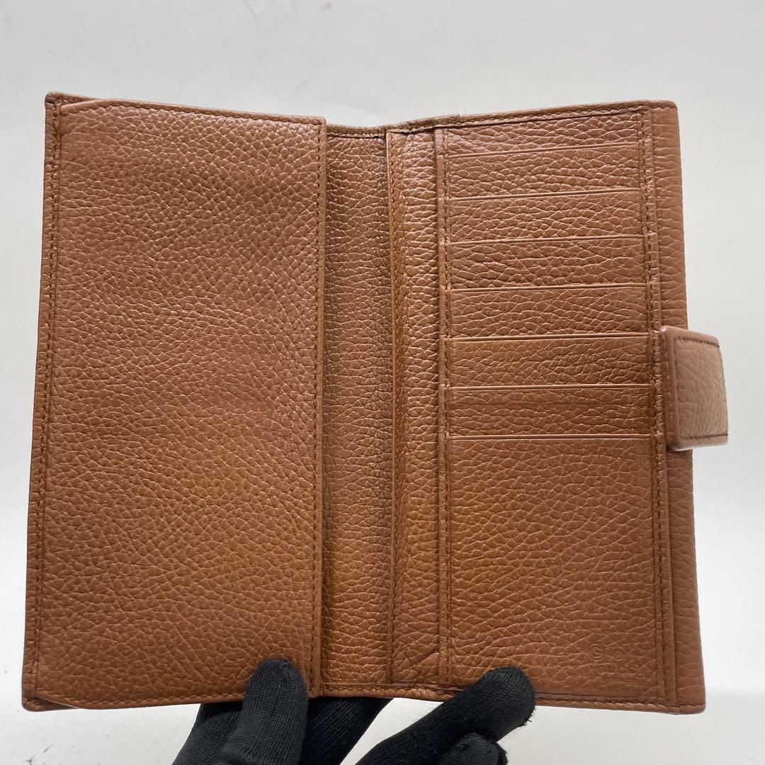 1382 GUCCI グッチ 長財布 ブラウン インターロッキング