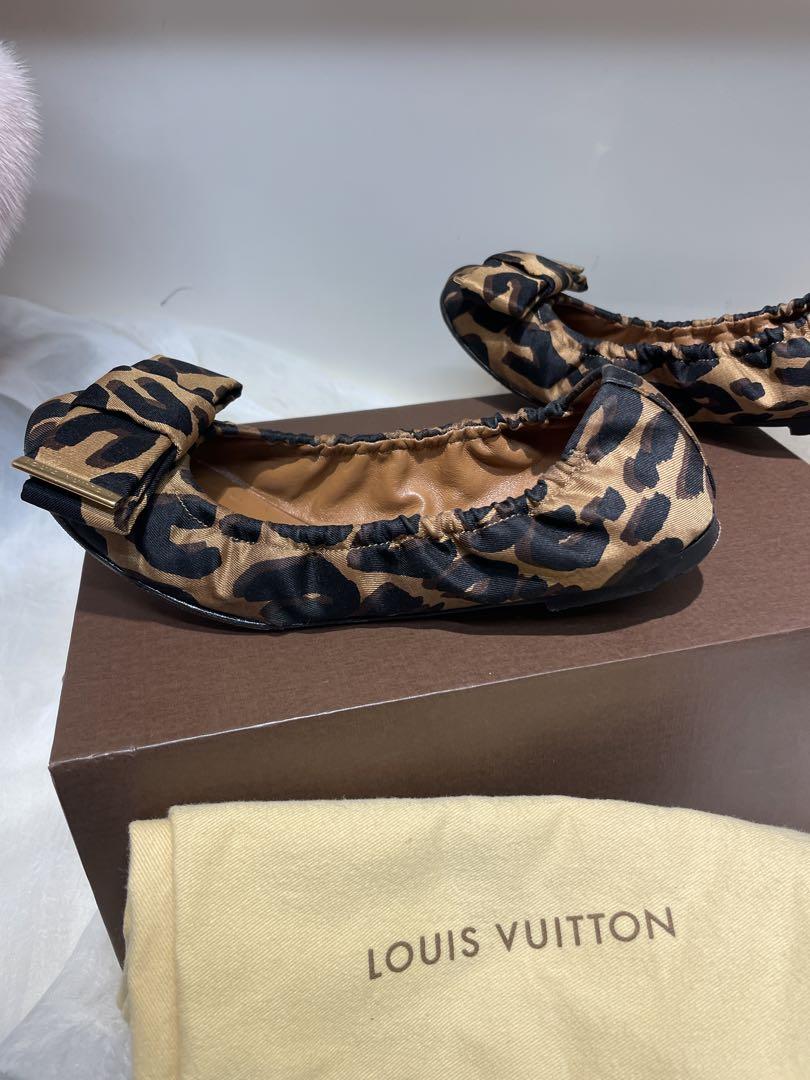 LOUIS VUITTON フラットパンプス LVキューブ レオパード 23.5