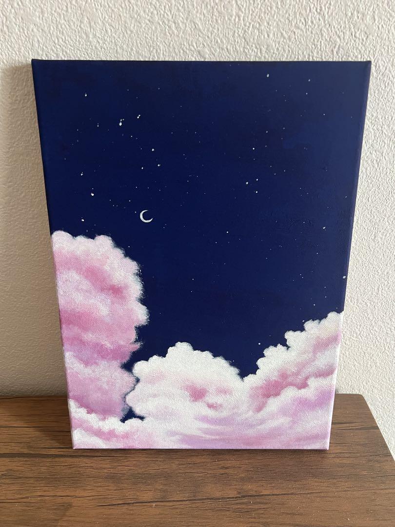 アクリル画　原画　インテリア　雲　F4 絵画