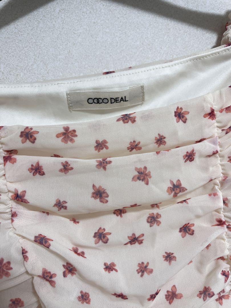 COCO DEAL フラワーチュールギャザーワンピース サイズ1 ベージュ cocodeal フラワーチュールギャザーワンピース ベージュ サイズ1 S