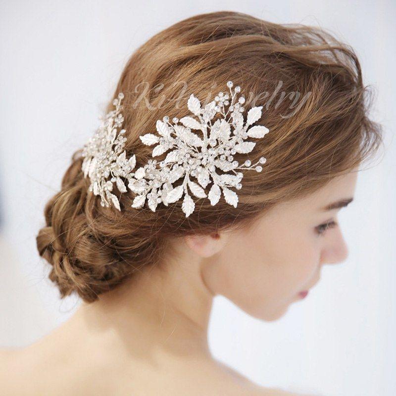 ☆新品ヘアアクセサリー髪飾り ヘッドドレスシルバーブライダルウェディング結婚式