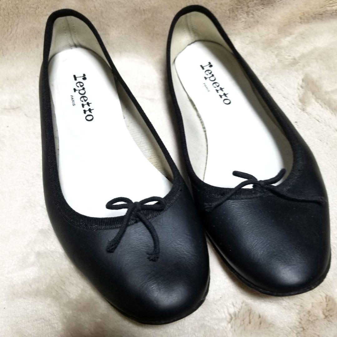 レペット　repetto CUIR VERITABLE  ブラック　38