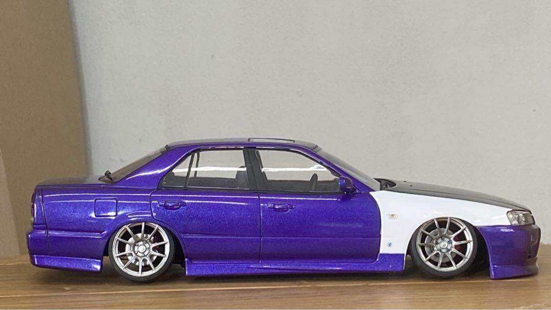 プラモデル完成品　アオシマ 1/24 ER34 スカイライン25GT-X改