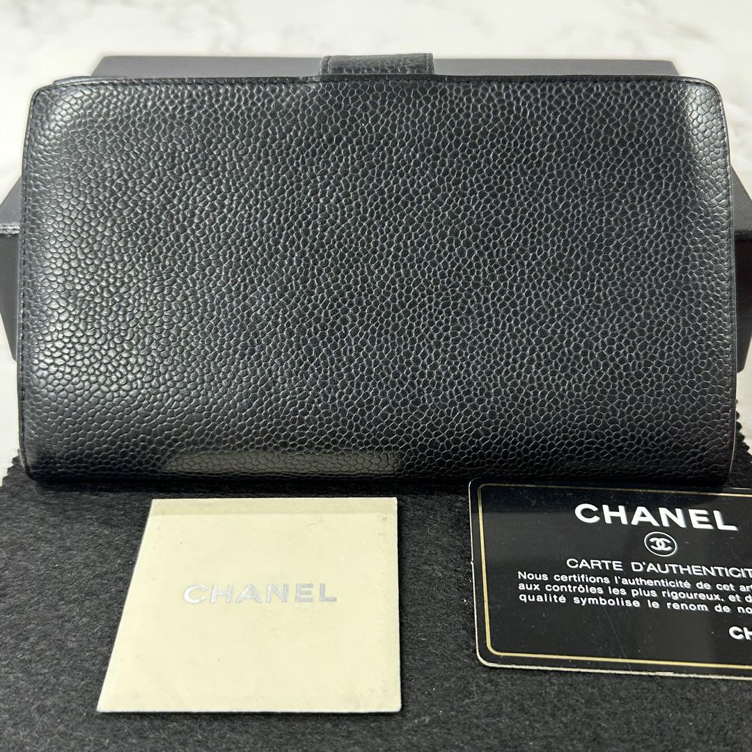 超良品‼️ シャネル　CHANEL 財布　長財布　キャビアスキン　デカココ