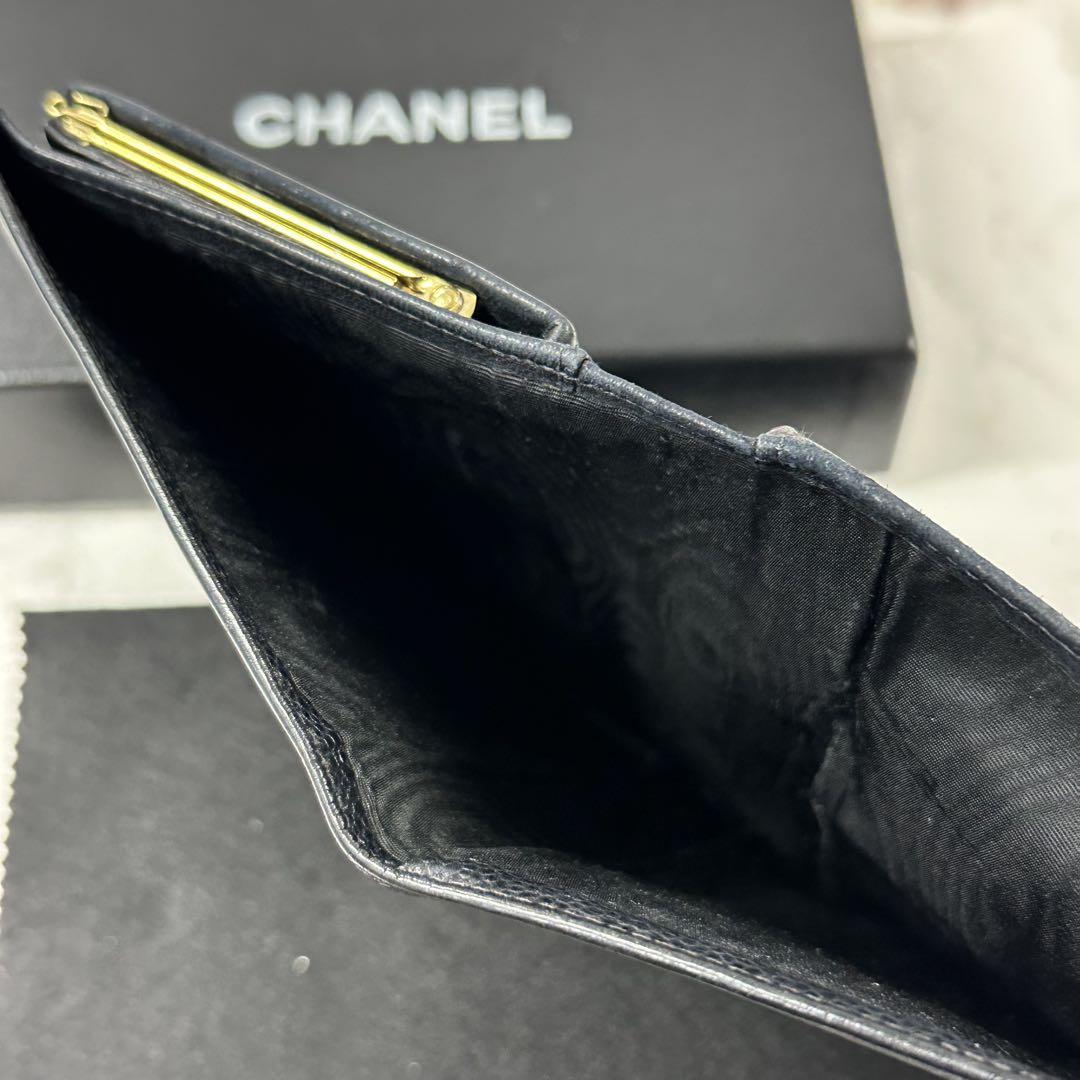 超良品‼️ シャネル　CHANEL 財布　長財布　キャビアスキン　デカココ