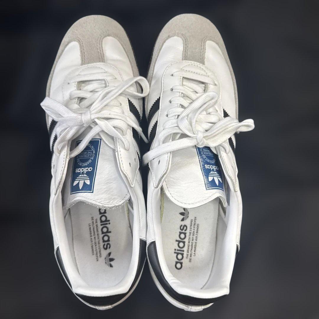 adidas Samba ホワイト/ブラック - メルカリ