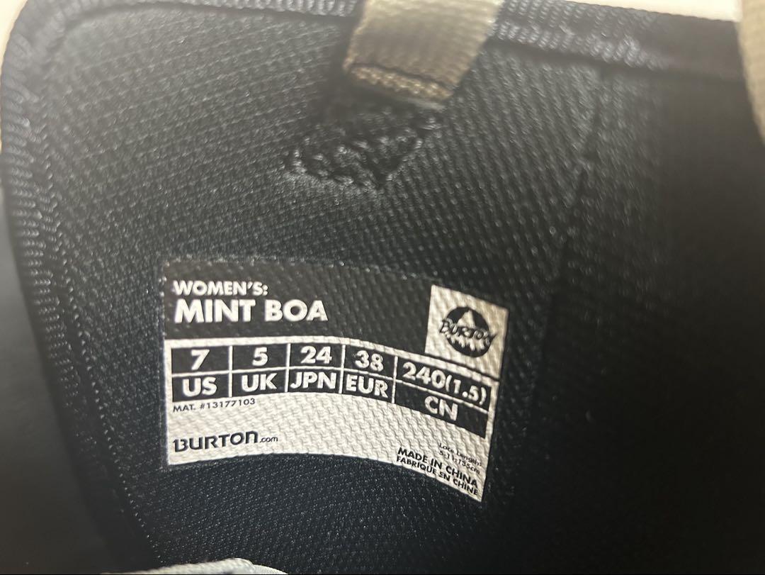 【美品】BURTON スノーボードブーツ　MINT BOA 24cm ブラック
