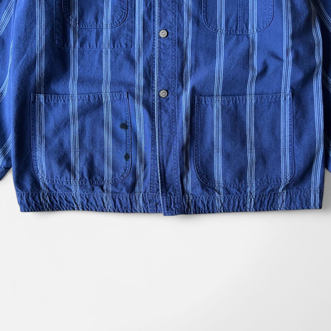 【使い勝手の良い】 90s Stripe Blue Coat Chore ポロバイラルフローレン ジャケット・アウター