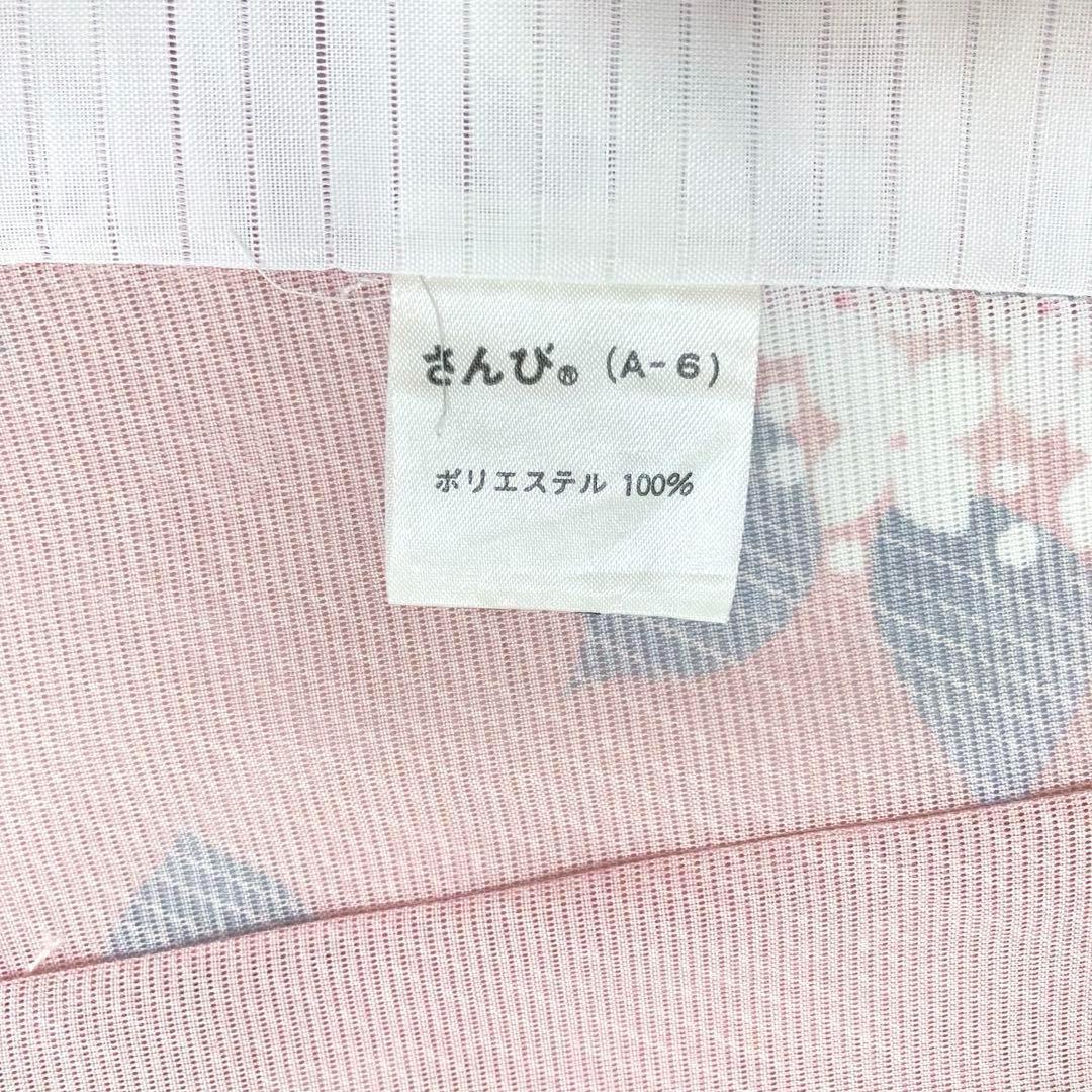 【美品✨】東レシルック　洗える着物　夏物　絽　小紋　くすみピンク　紫陽花　K8