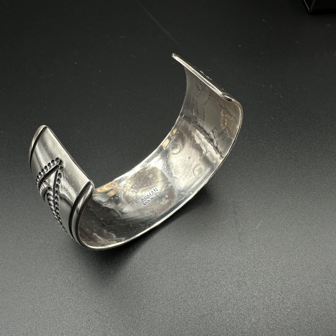 Navajo Andy cadman Sterling バングル　スタンプワーク