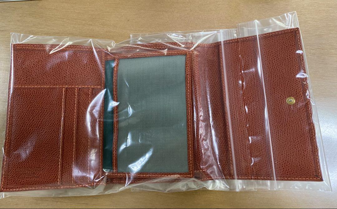 ヘンリーハイクラス 本革 三つ折り財布 Hロゴ ゴールド金具 キャメル