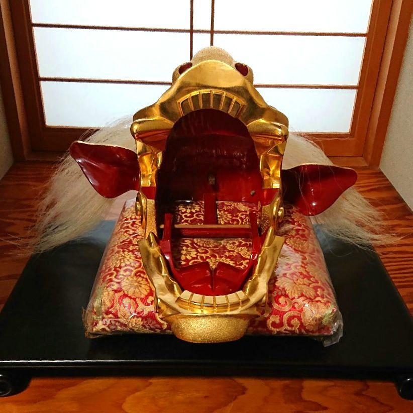 獅子頭 金箔 富山県井波彫刻 獅子頭 金箔 富山県井波彫刻