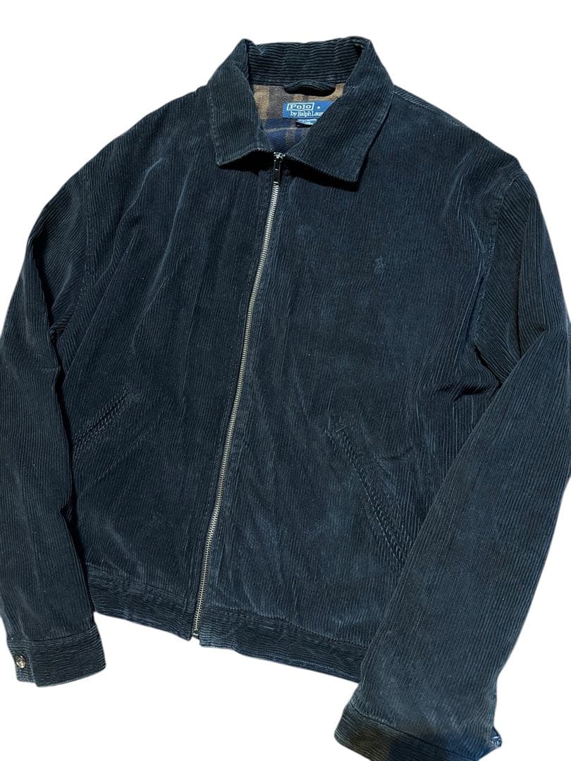 美品！ラルフローレン 単丈 コーデュロイジャケット ホース刺繍 M 黒