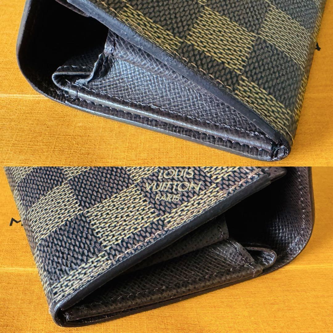 LOUIS VUITTON ダミエ エベヌ ポルトモネプラ コインケース内外極美