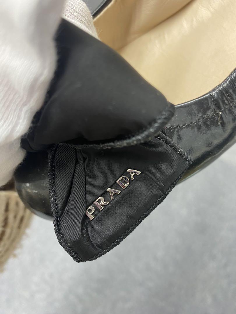PRADA プラダ リボン パンプス フラットシューズ