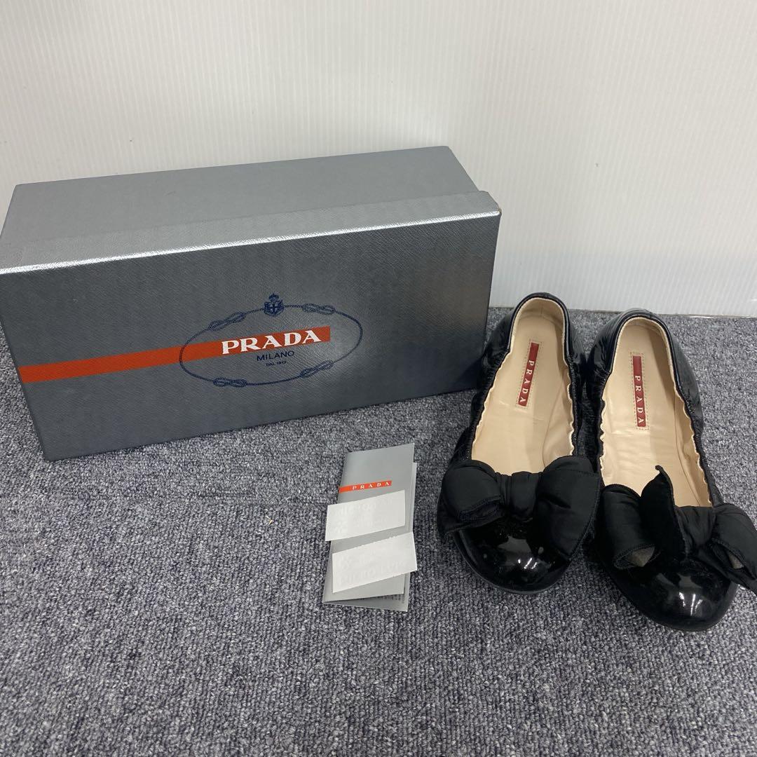 PRADA プラダ リボン パンプス フラットシューズ
