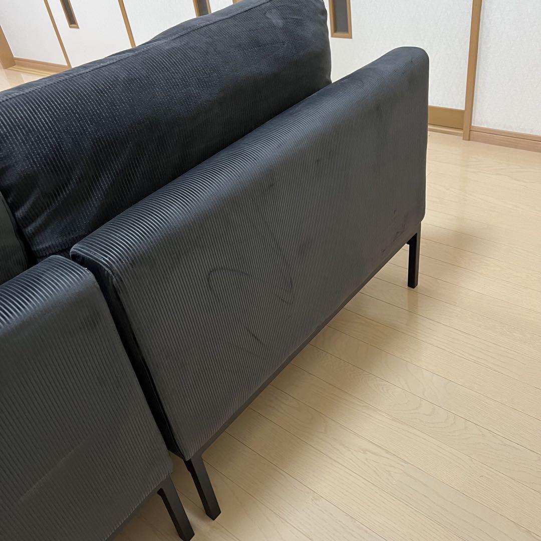 【地域限定送料込み】定価69,990円　ベルベット調カウチソファ LOWYA