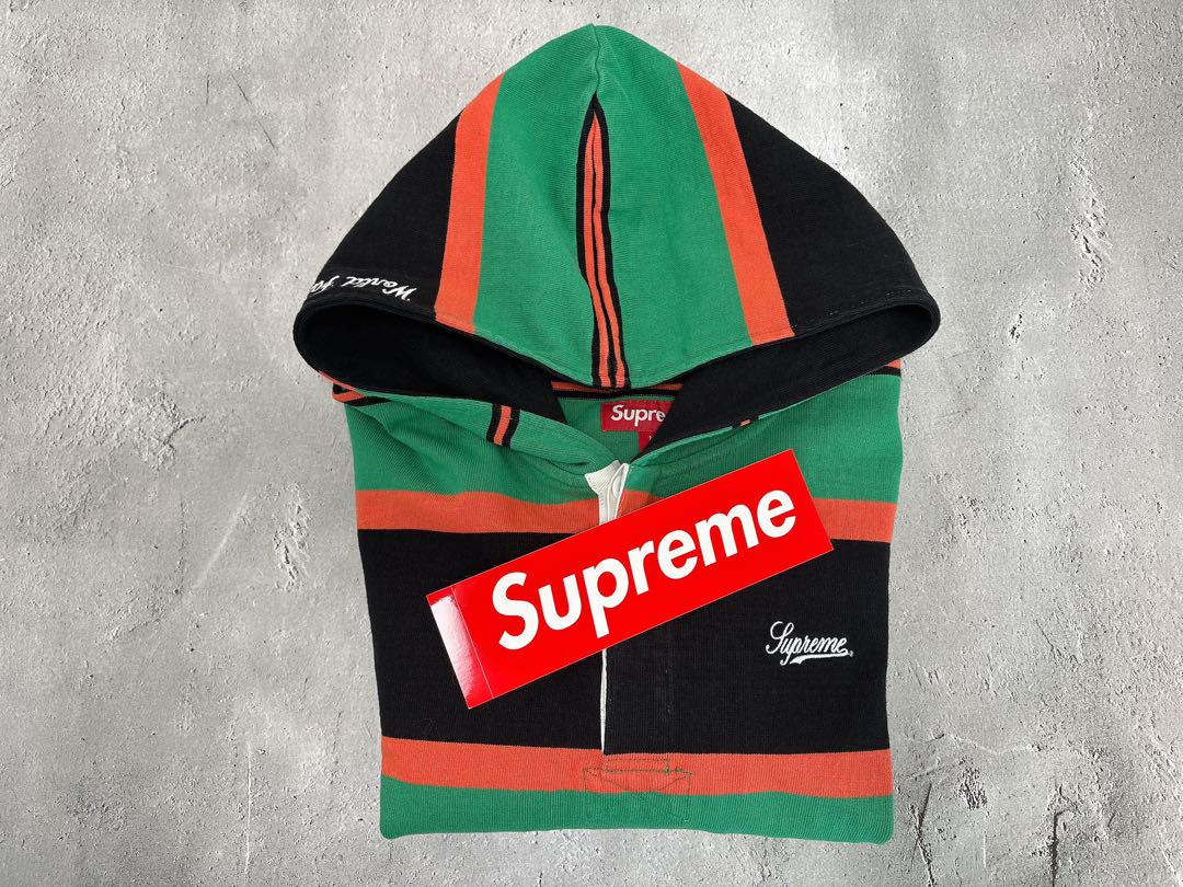 2024FW supreme Hooded Rugby フーディーラガーシャツ