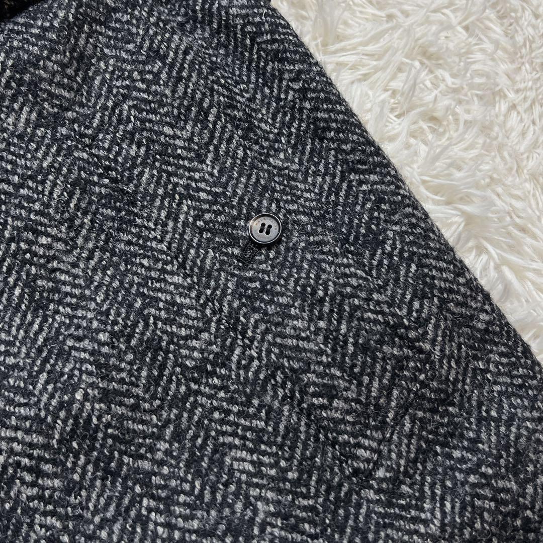 【美品】マッキントッシュ　ヘリンボーン　バルカラーコート　ベルト　グレー　40