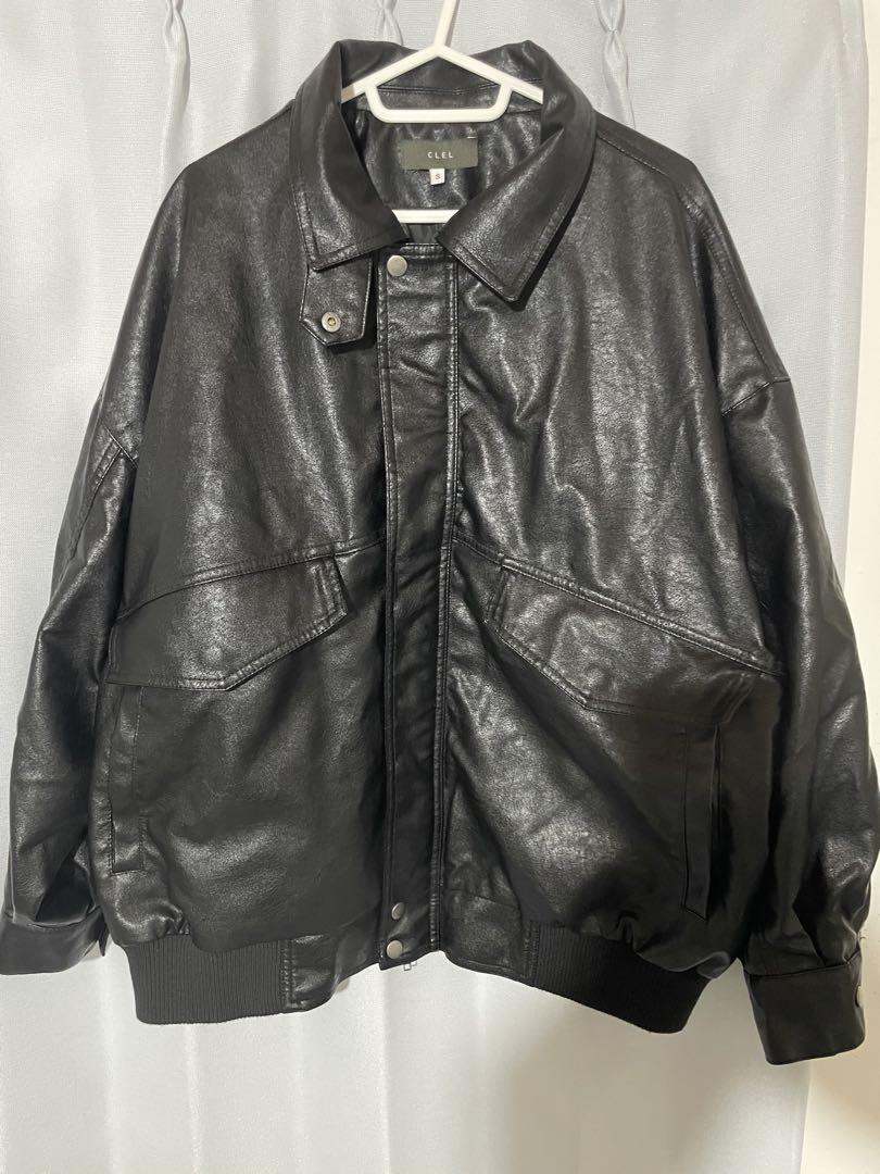 clelのレザーブルゾンの黒s size - メルカリ