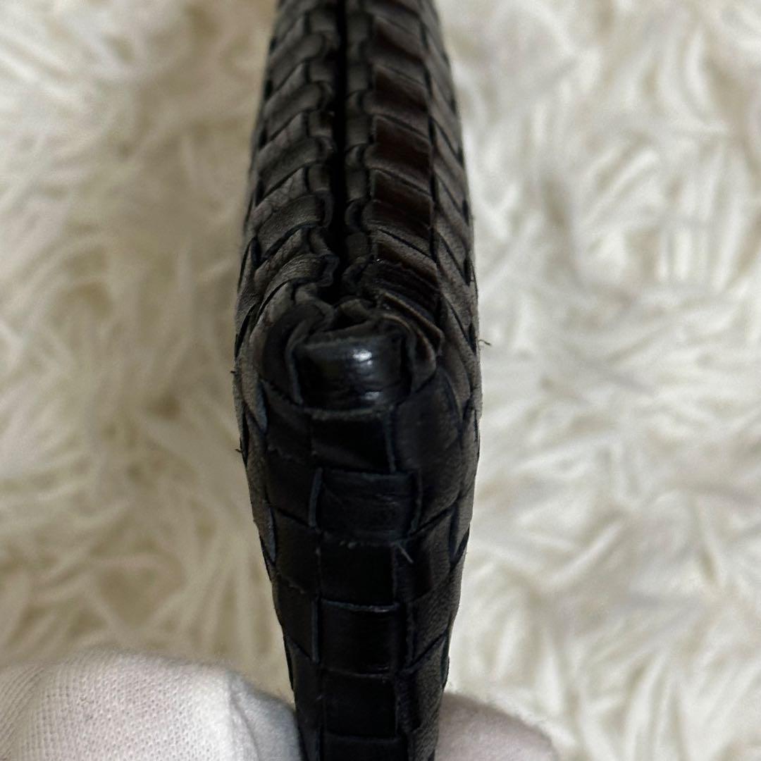 ✨️美品✨️ ATAO リモ 長財布 編み込み レザー 黒 L字ファスナー 金具 ✨️美品✨️ ATAO リモ 長財布 編み込み レザー 黒 L字