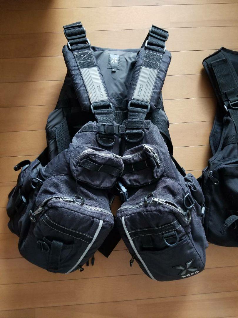フィッシングベスト 黒 2着セット