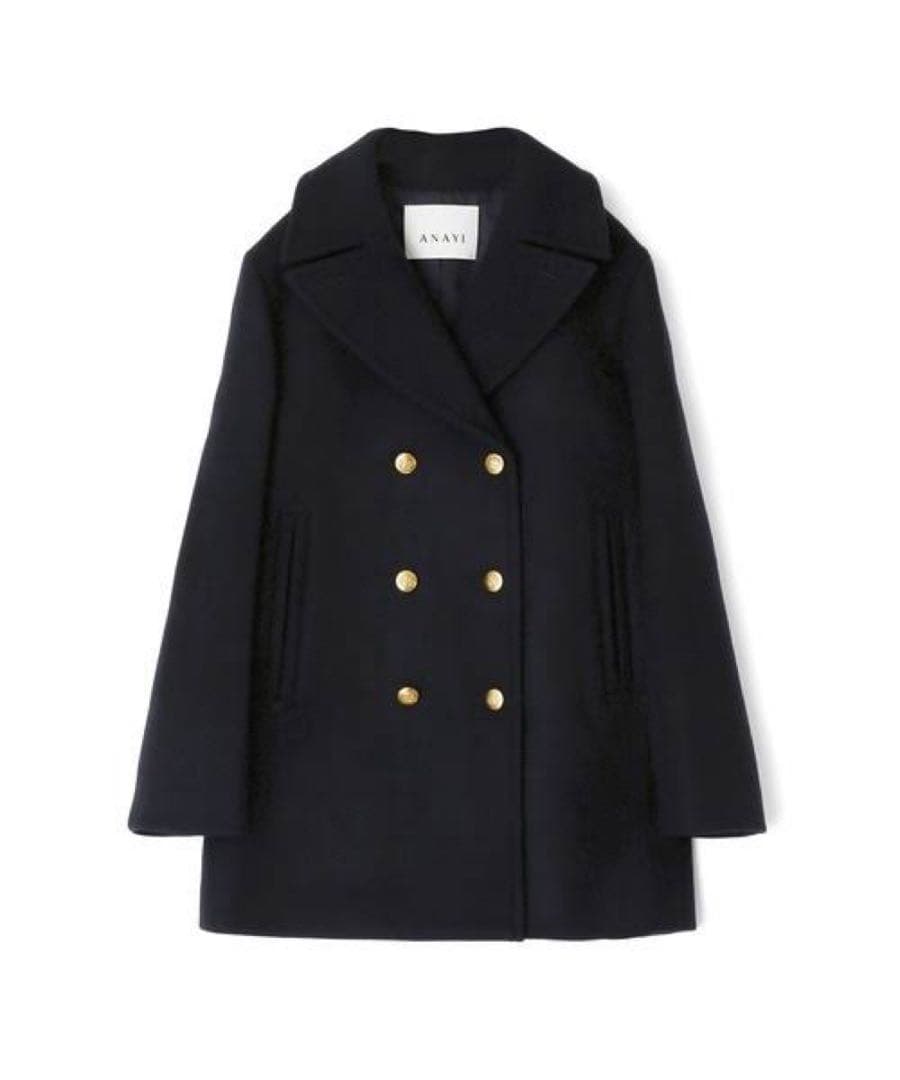 21AW♡ANAYI スーパー140リバーメルトンPコート36 金ボタン - メルカリ