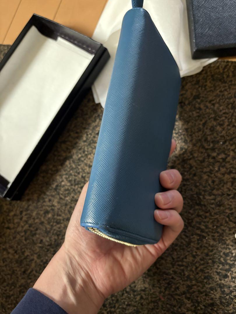 PRADA サフィアーノレザー 長財布 ブルー BLUETTE