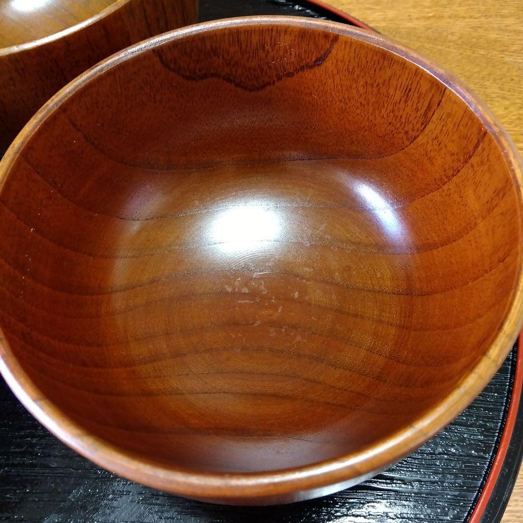 木お椀3つ大きめ小丼ぶり