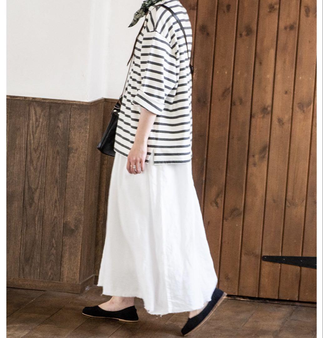 UpcycleLino】BASIC カベ撚りボーダービッグタートル｜nest Robe