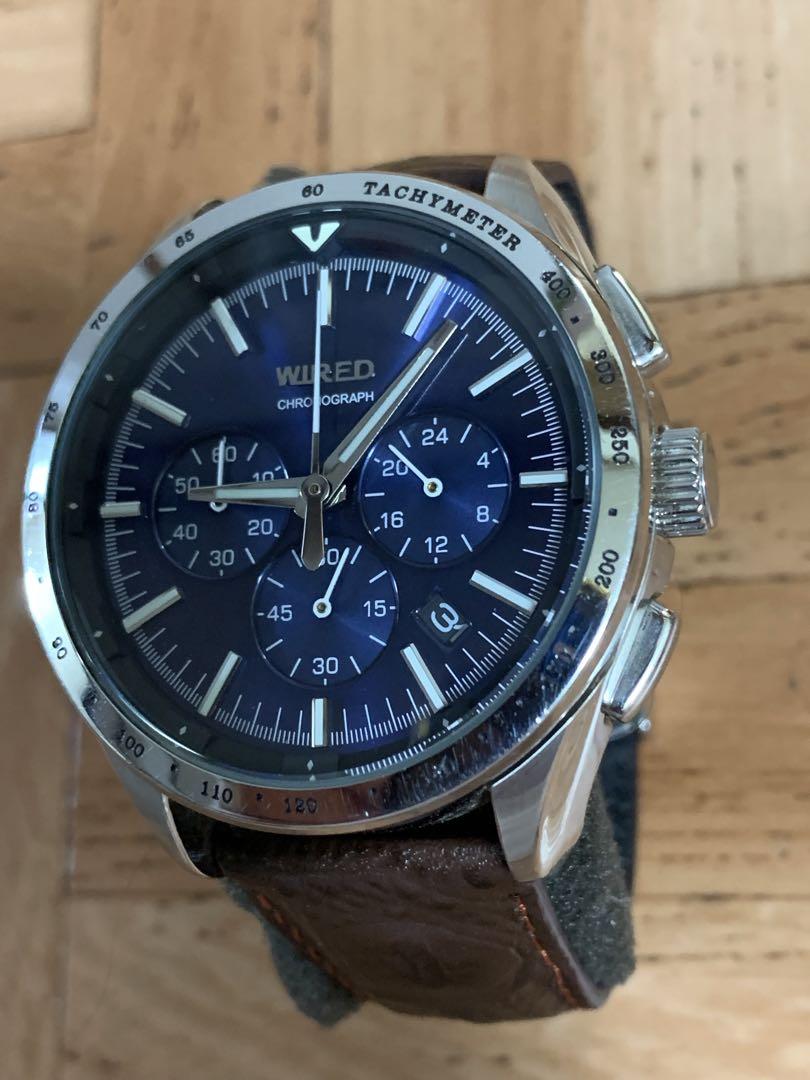 セイコーSEIKO ワイアードWIRED クロノグラフスモセコVK63-K006