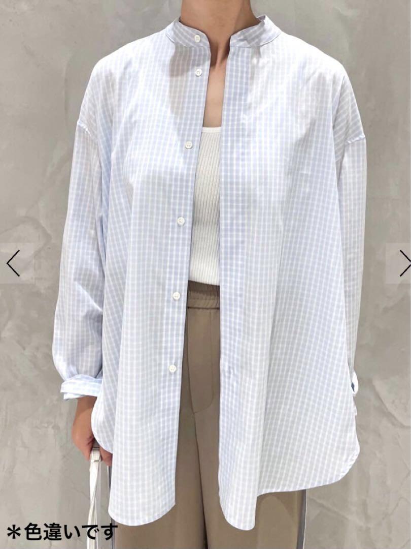 【極美品】GALERIE VIEギャルリーヴィー コットンバンドカラーシャツ白