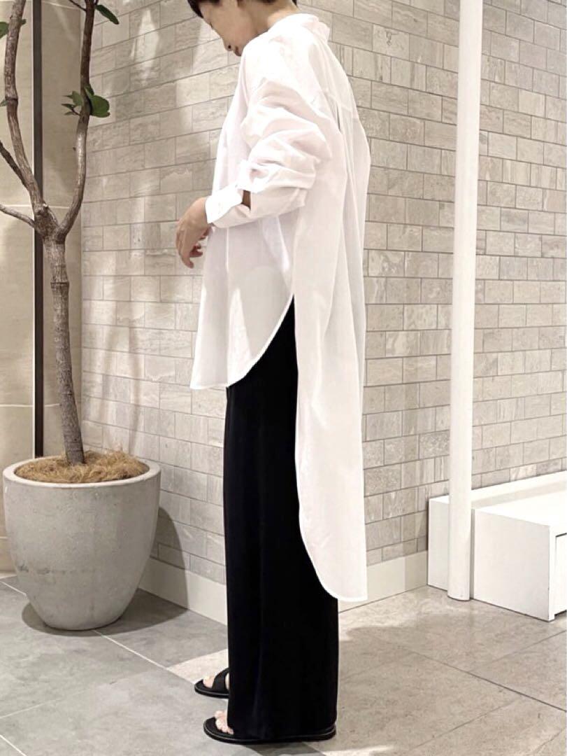 【極美品】GALERIE VIEギャルリーヴィー コットンバンドカラーシャツ白