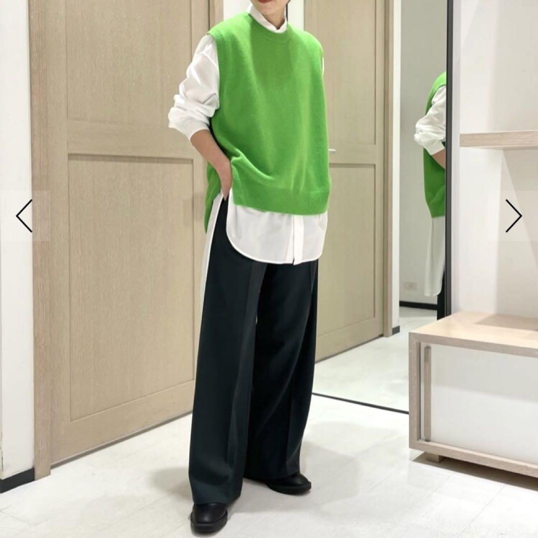 【極美品】GALERIE VIEギャルリーヴィー コットンバンドカラーシャツ白