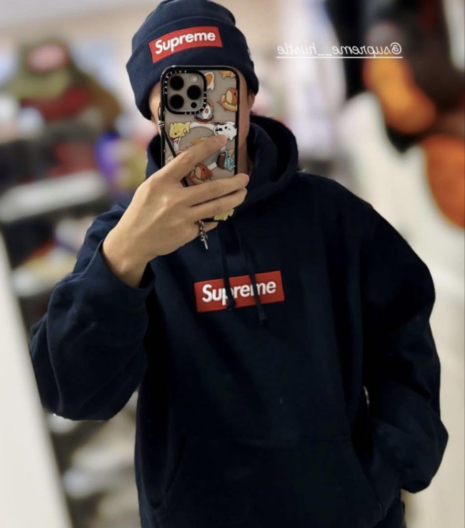 帽子 SUPREME BOX LOGO BEANIE NAVY