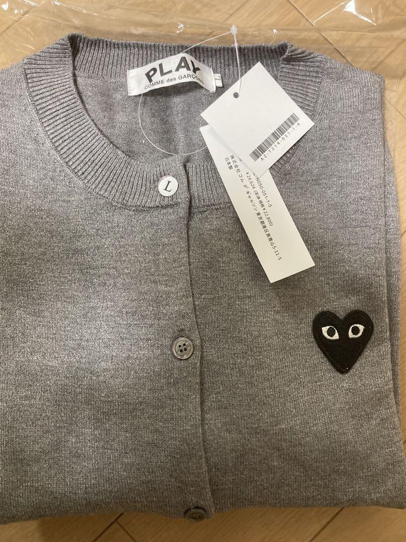 PLAY Comme des Garçons グレー カーディガントップス