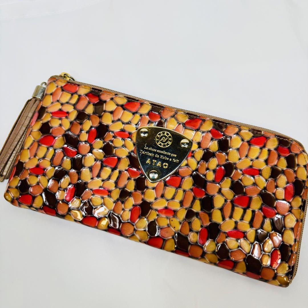 良品】ATAO リモヴィトロ L字ファスナー 長財布 ステンドグラス