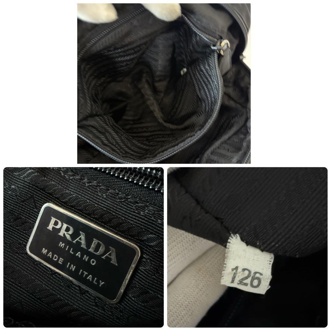 PRADA プラダ ハンドバッグ ミニボストン ナイロン ブラック 白タグ