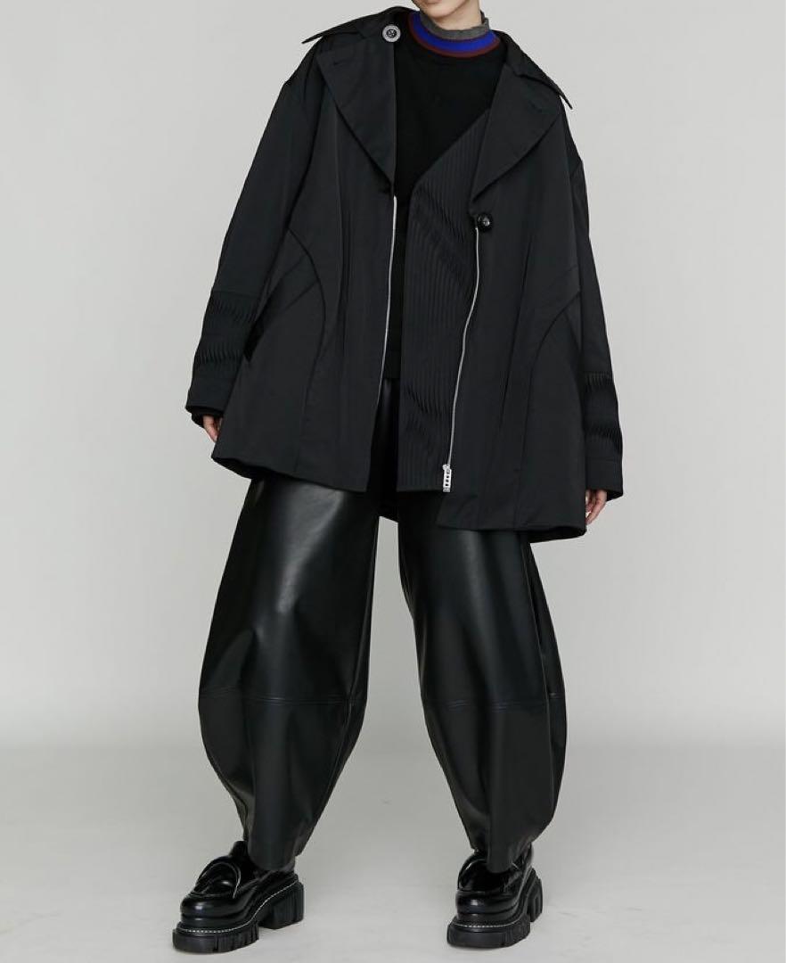 FAKE LEATHER COCOON PT パンツ
