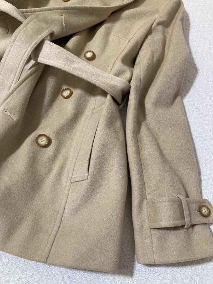 美品HATSUHANA コート カシミヤ混入 大きめ ベルト付き - メルカリ
