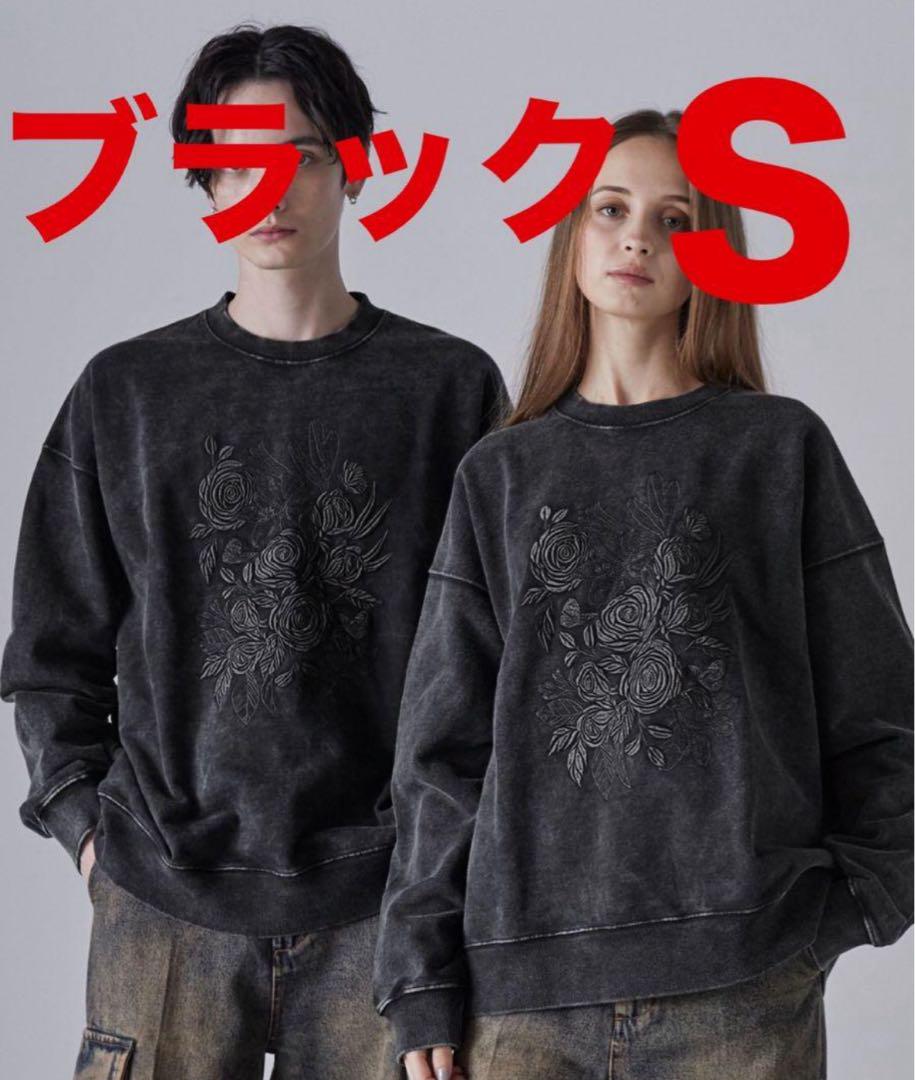 じん様専用】 CLEL 刺繍 デザイン スウェット ブラック